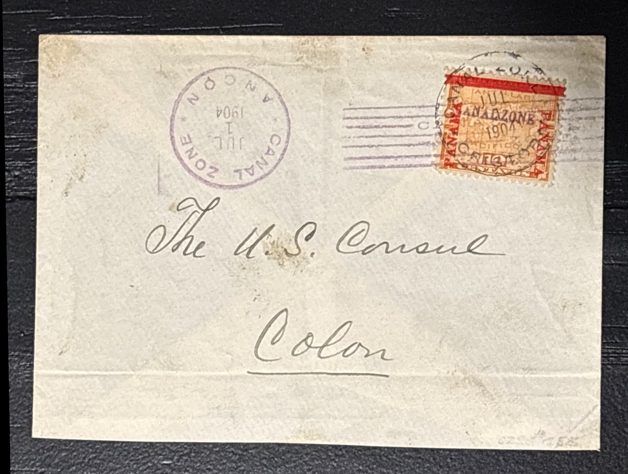 Map (CANAL ZONE Overprint) 10c — Front