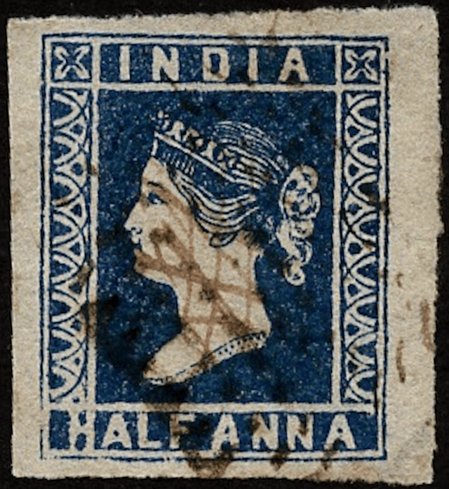 Queen Victoria ½a deep blue die I