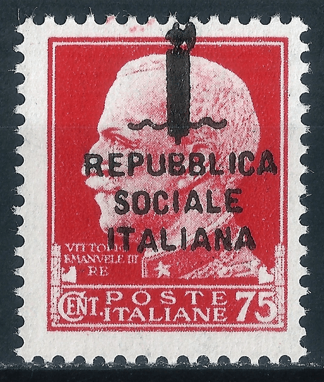 V. Emmanuel III 75c red RSI, Milan overprint