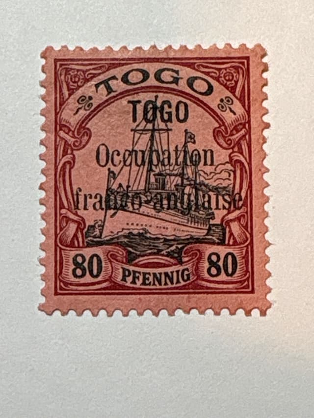 Yacht (TOGO Occupation franco-anglaise overprint) 80p