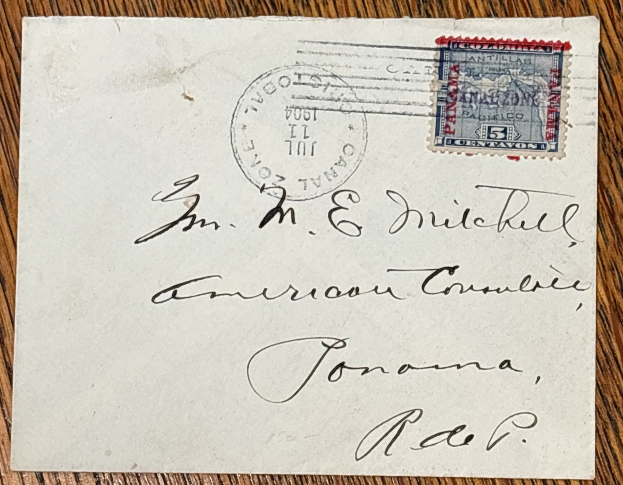 Map (CANAL ZONE Overprint) 5c — Front