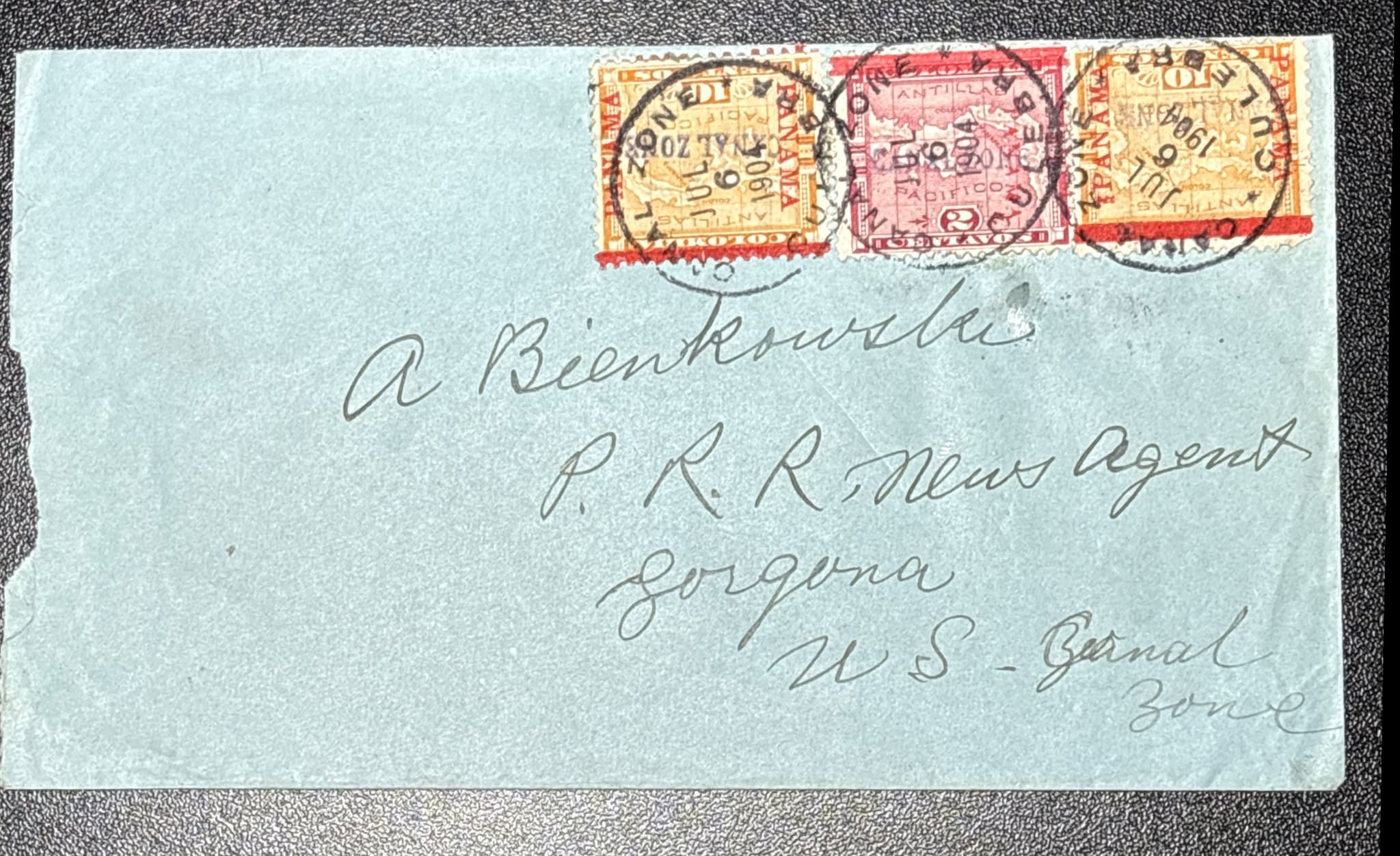 Map (CANAL ZONE Overprint) 2c — Front