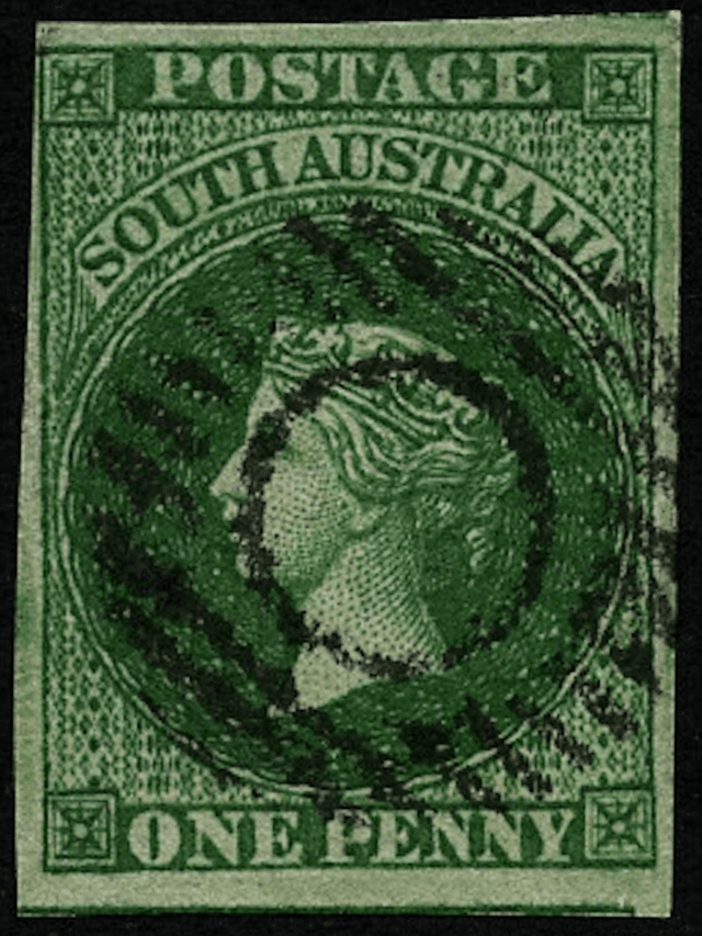 Queen Victoria (London Print) 1d dark green large star watermark