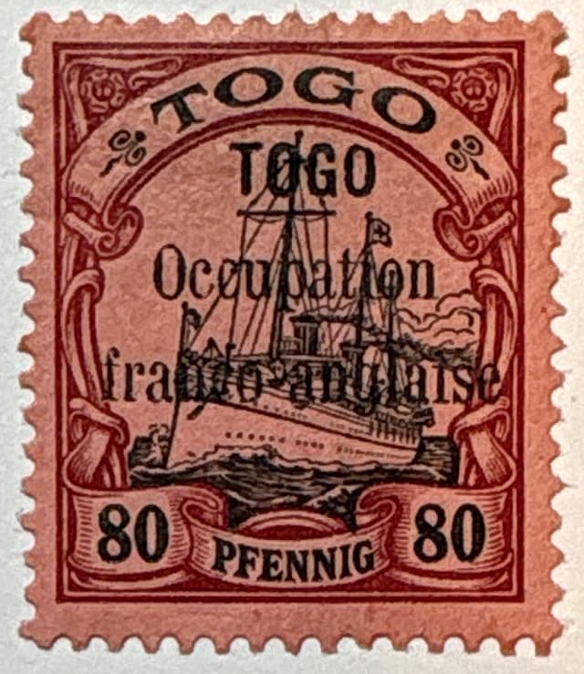 Yacht (TOGO Occupation franco-anglaise overprint) 80p